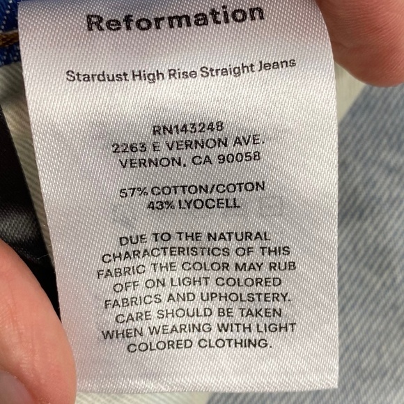 REFORMATION Stardust High Rise Straight Jeans in Colorado Wash Size 27 - Picture 7 of 13